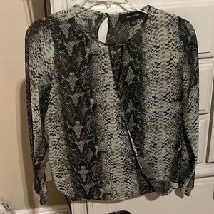 Larry Levine Sheer Animal Print Blouse, Size S